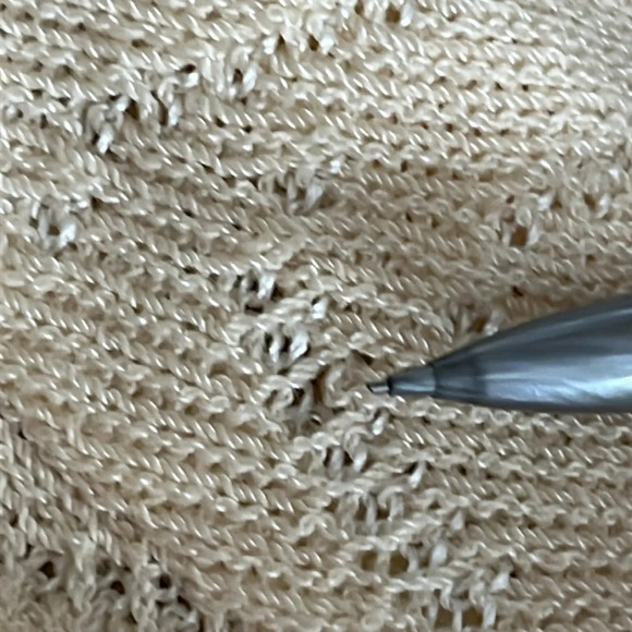 St. John Sport Boatneck Pointelle Knit Wool Blend Sweater in Tan - Size Large - Picture 12 of 12